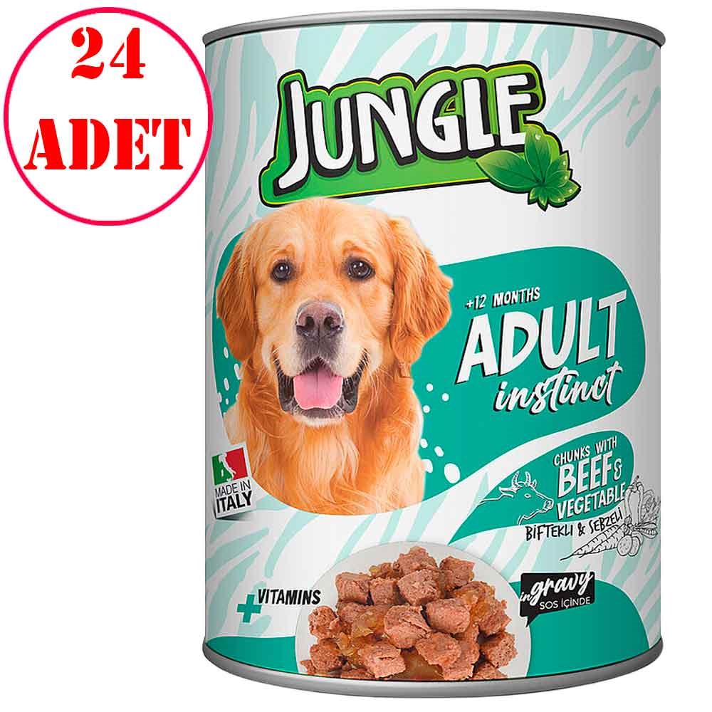 Jungle Köpek Konservesi Biftekli Sebzeli 415 GR 24 AD 32107746 Amazon Pet Center