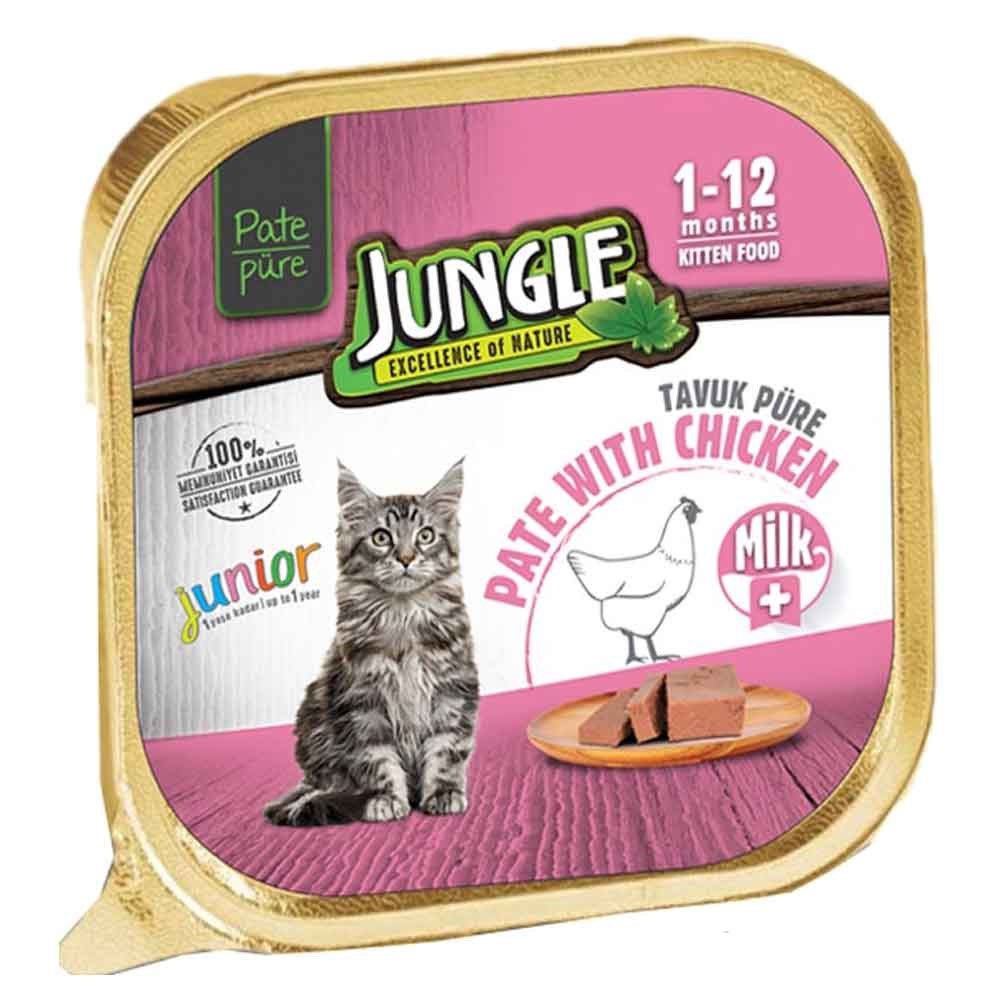 Jungle Yavru Kedi Yaş Mama Sütlü Tavuklu 100 Gr 8681299605668 Jungle Yetişkin Kedi Konserve Mamaları Amazon Pet Center