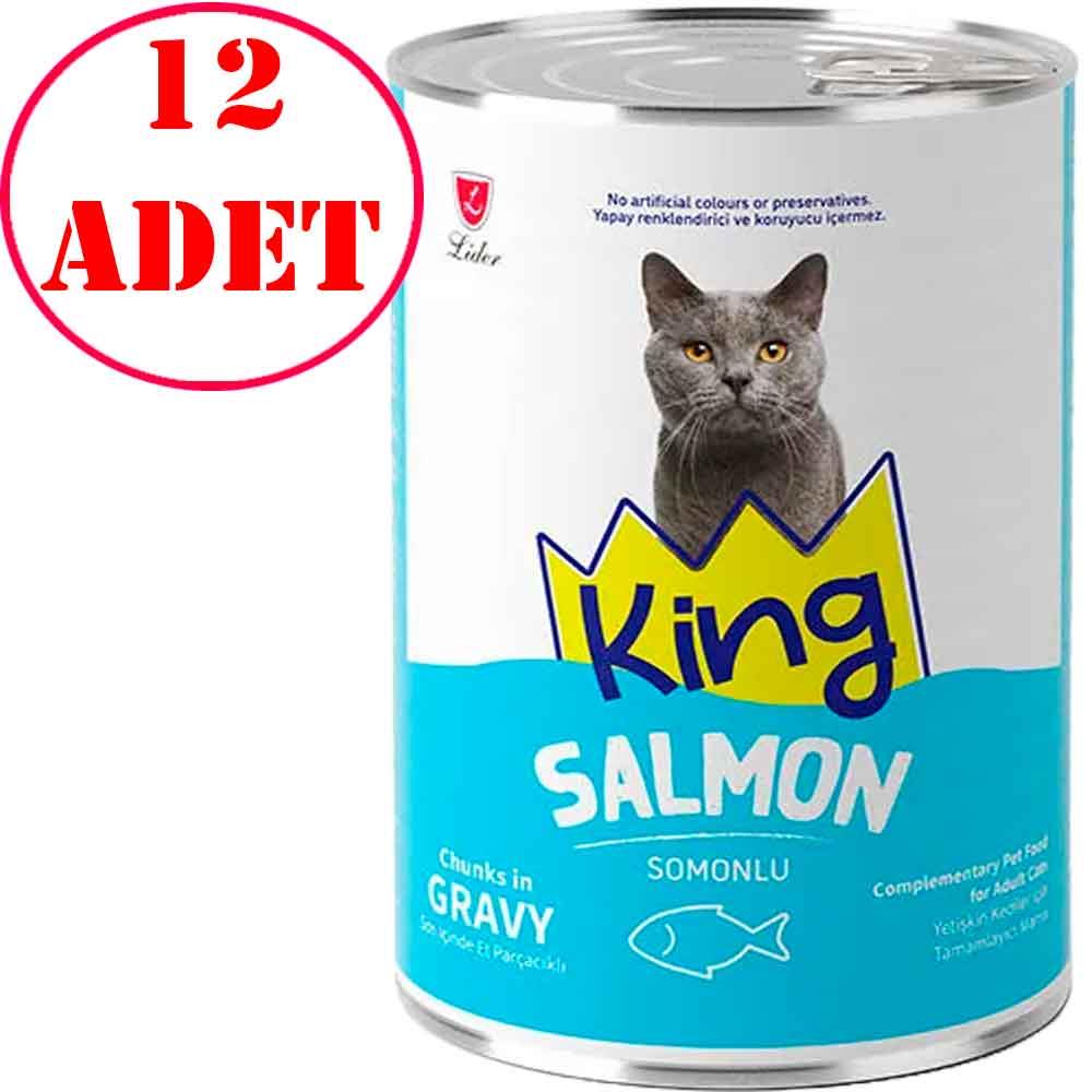 King Kedi Konservesi Somonlu Sos İçerisinde Et Parçacıklı 400 Gr 12 AD 35005483 Amazon Pet Center