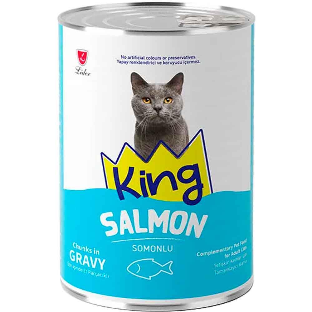 King Kedi Konservesi Somonlu Sos İçerisinde Et Parçacıklı 400 Gr 8698995037693 Amazon Pet Center