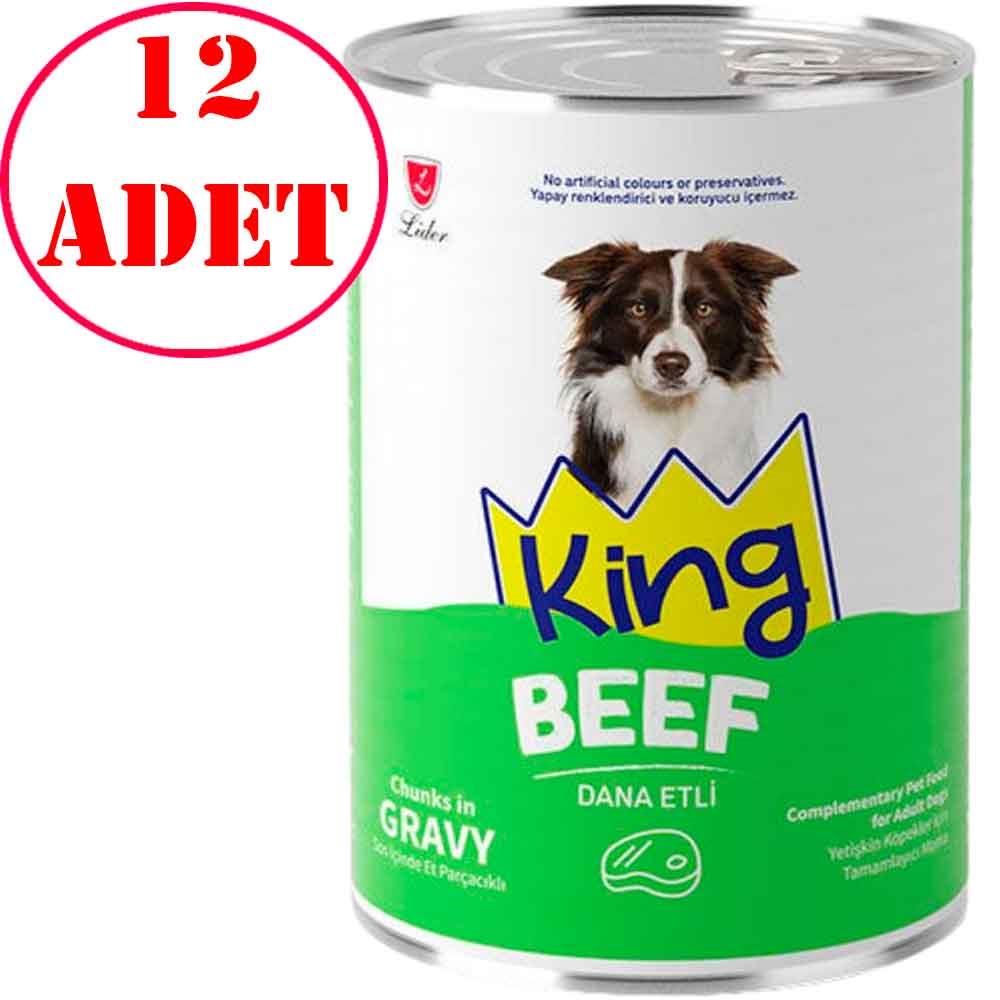 King Köpek Konservesi Sos İçerisinde Dana Etli Et Parçacıklı 400 Gr 12 AD 35005421 Amazon Pet Center