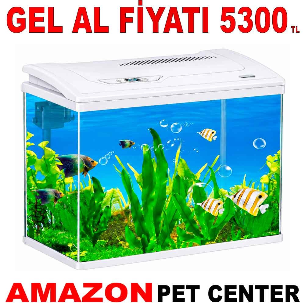 Makro İthal Akvaryum Seti Beyaz 48 Cm 26 x 46 Cm Bombeli Gel Al 35014980 Amazon Pet Center