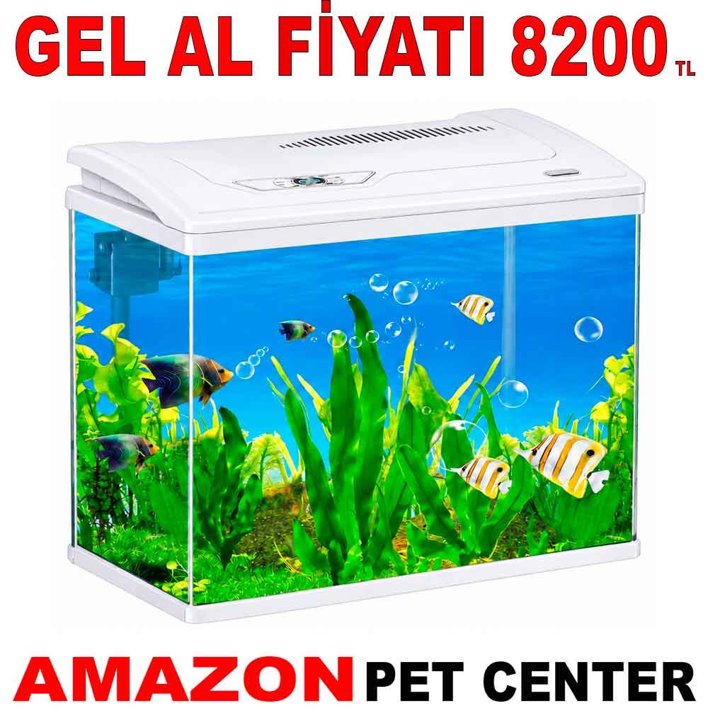 Makro İthal Akvaryum Seti Beyaz 60,5 Cm 320 x 540 Mm Bombeli Gel Al 35014898 Amazon Pet Center