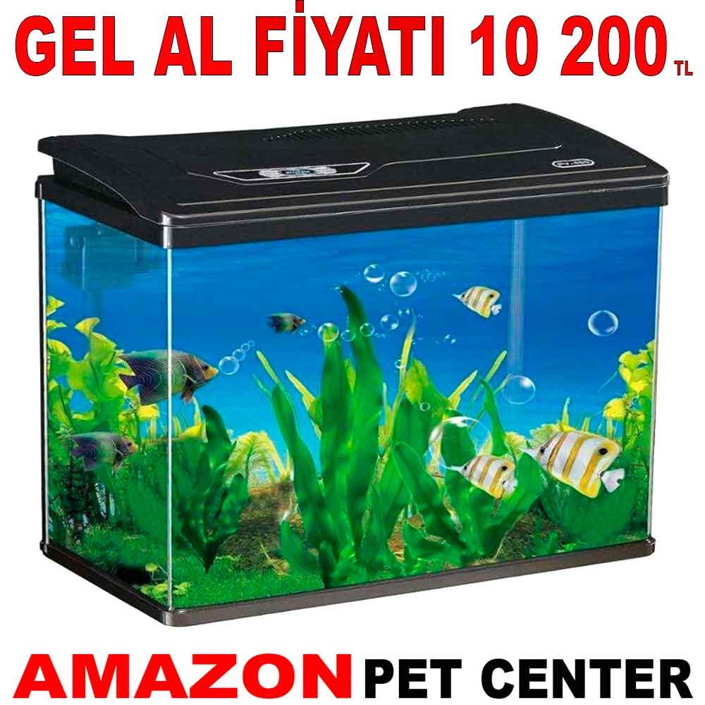 Makro İthal Akvaryum Seti Siyah 80 x 34 x 60 cm Bombeli Gel Al 35015024 Amazon Pet Center