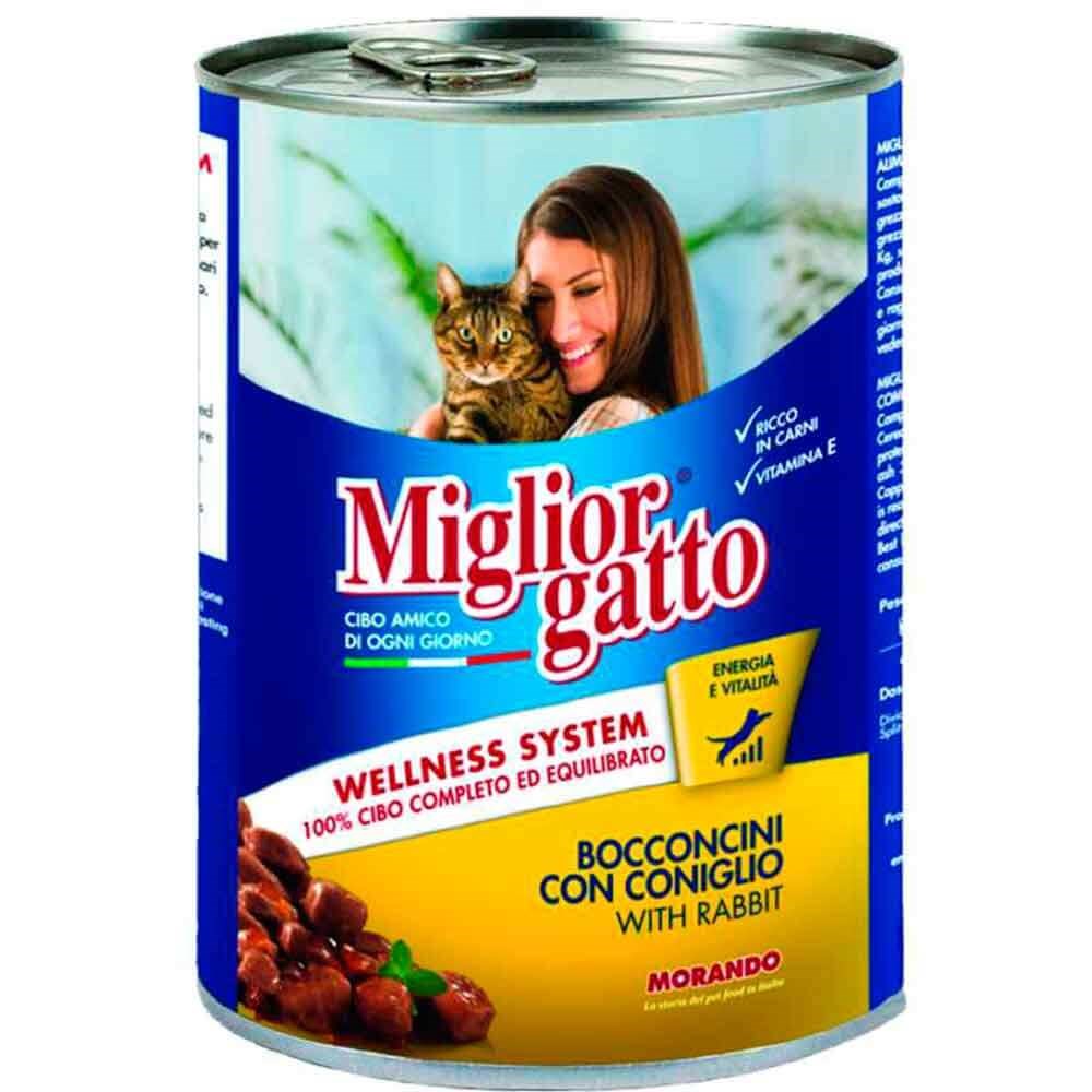 Miglior Gatto Kedi Konservesi Tavşanlı 405gr 8007520012225 Miglior Gatto Yetişkin Kedi Konserve Mamaları Amazon Pet Center