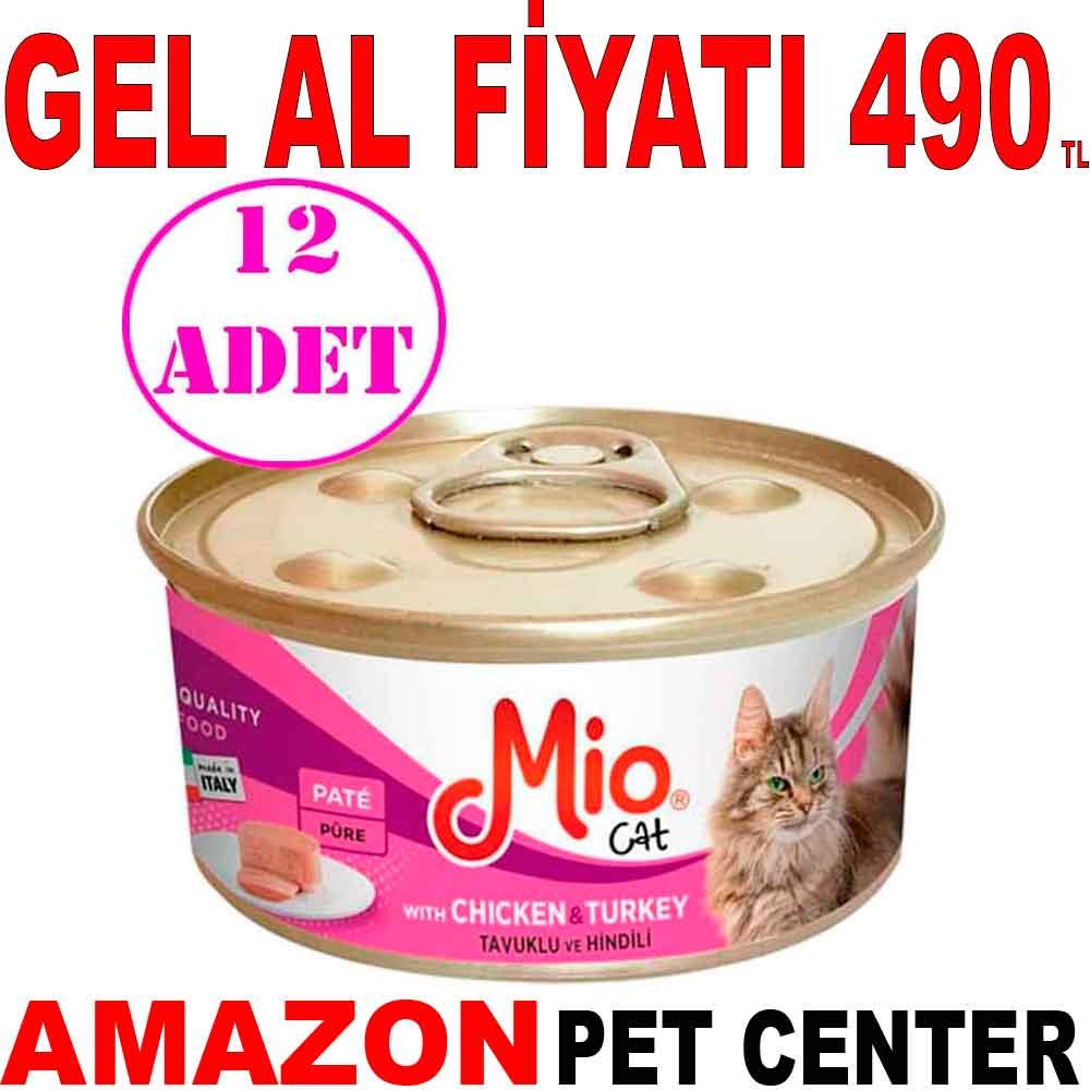 Mio Tavuklu ve Hindili Yetişkin Kedi Konservesi 85 Gr 12 AD 19054001 Amazon Pet Center