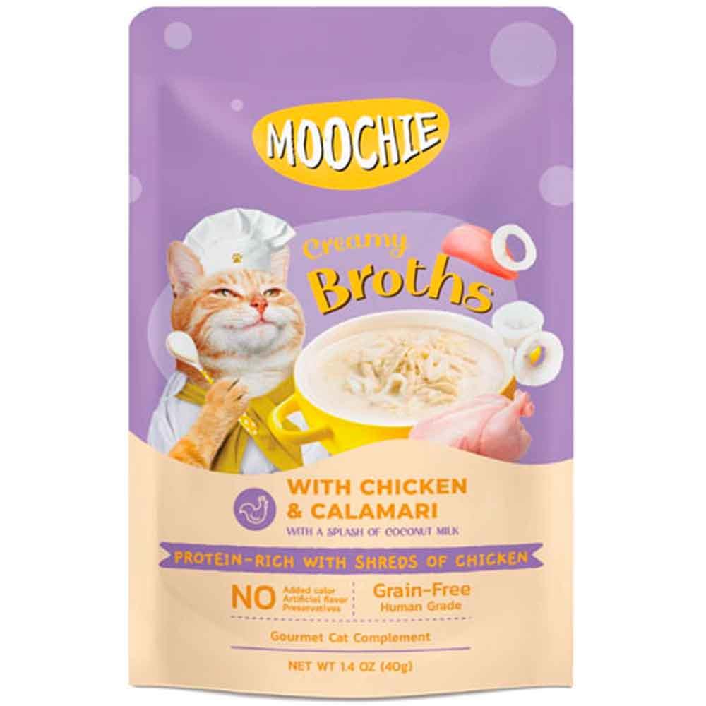 Moochie Kedi Çorbası Parça Kalamarlı Tavuklu Tahılsız 40 Gr 8859710201960 Amazon Pet Center