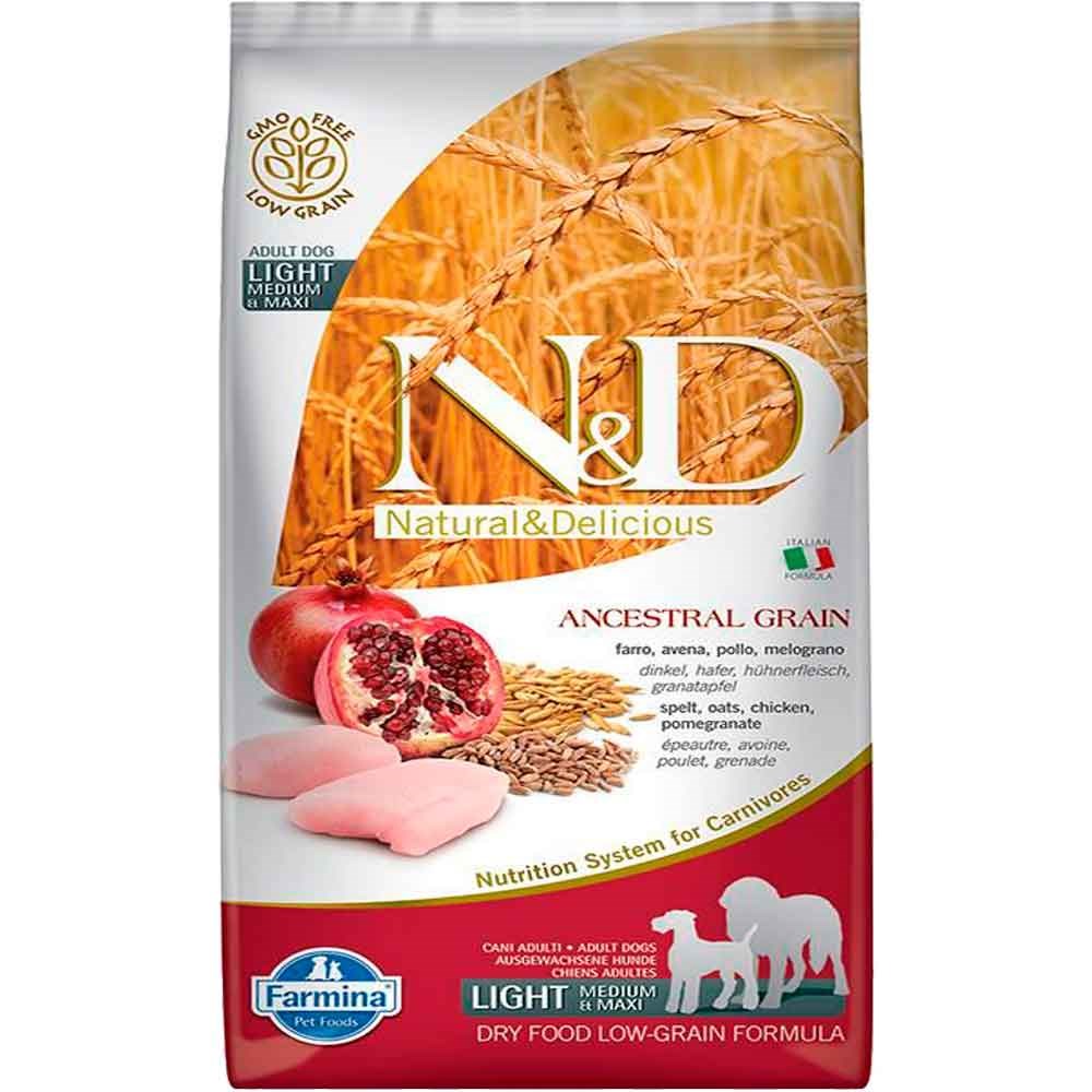ND Düşük Tahıllı Light Maxi İri ve Orta Irk Tavuklu Narlı Yetişkin Köpek Maması 12 Kg 8010276030511 N&D Tahılsız Köpek Mamaları Amazon Pet Center