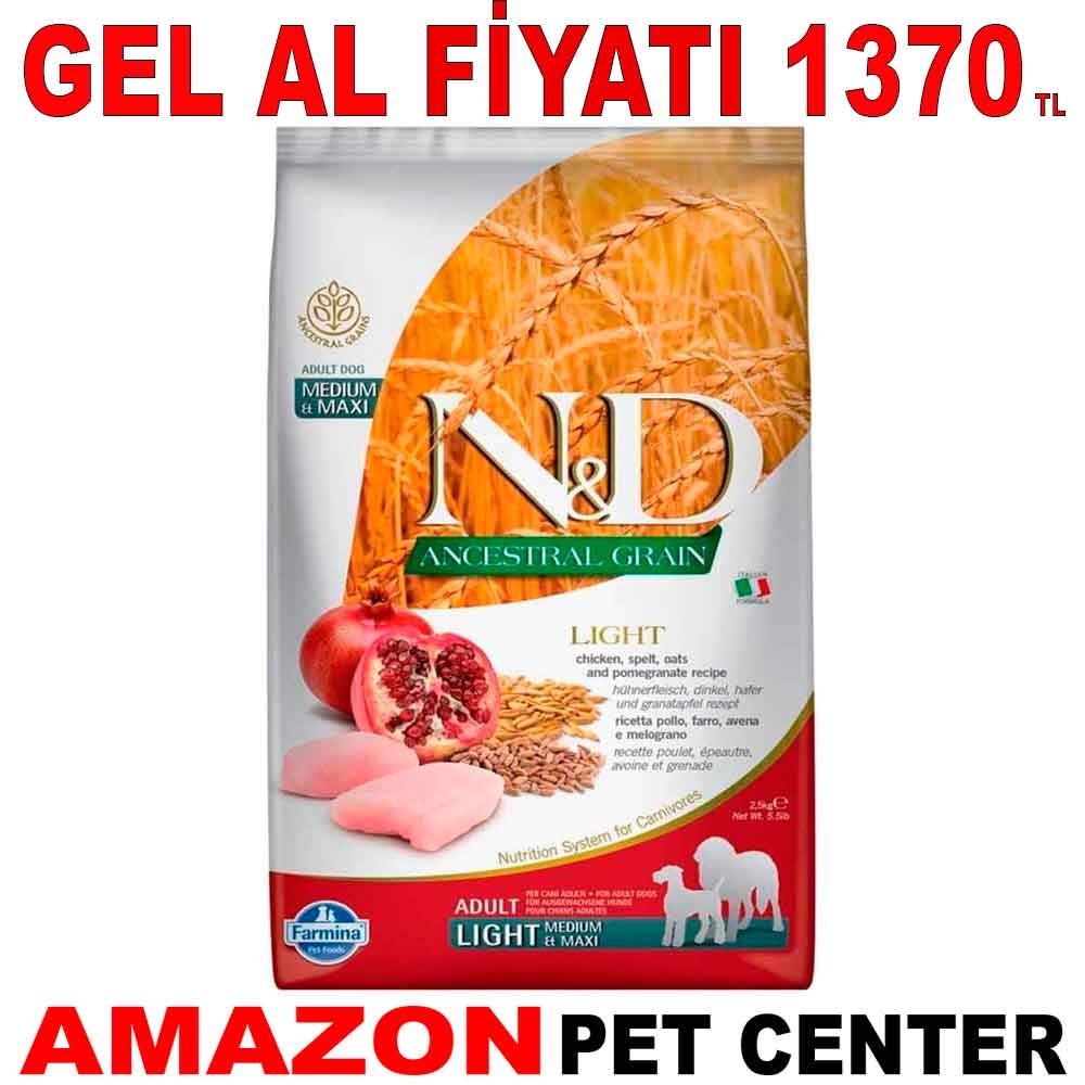 ND Düşük Tahıllı Light Medium Maxi Tavuklu Köpek Maması 2.5 Kg Gel Al 18584004 Amazon Pet Center