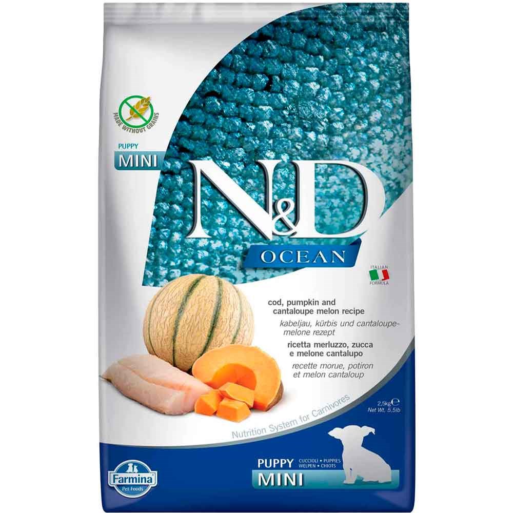 N&D Ocean Morina Balıklı Bal Kabaklı ve Kavunlu Küçük Irk Tahılsız Yavru Köpek Maması 2,5kg 8010276038791 Amazon Pet Center