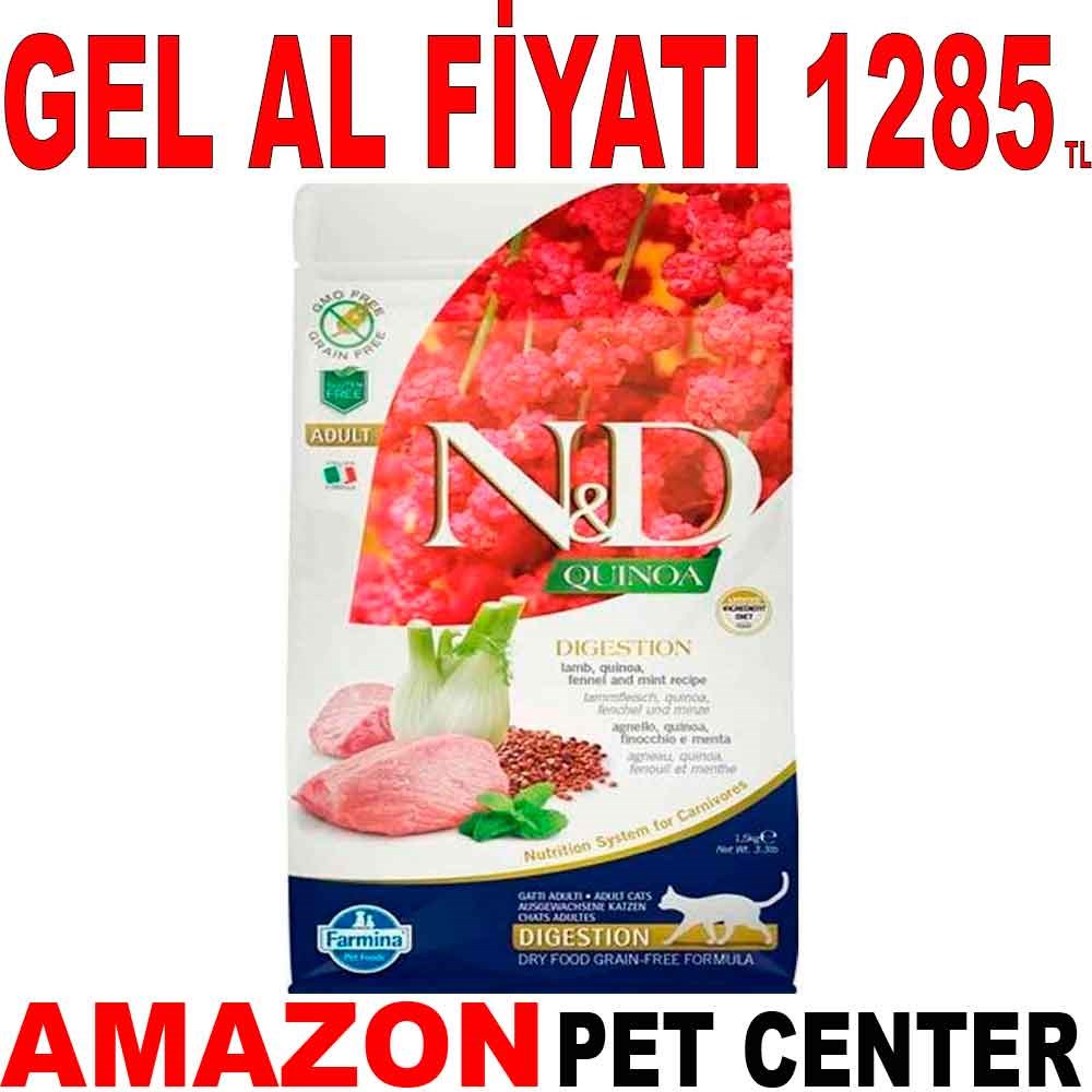ND Quinoa Tahılsız Kuzu Etli Digestion Kedi Maması 1,5 Kg Gel Al 18580006 Amazon Pet Center