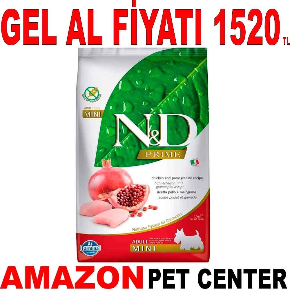 N&D Tavuk Etli Narlı Tahılsız Küçük Irk Yetişkin Köpek Maması 2,5 Kg Gel Al 18615005 Amazon Pet Center