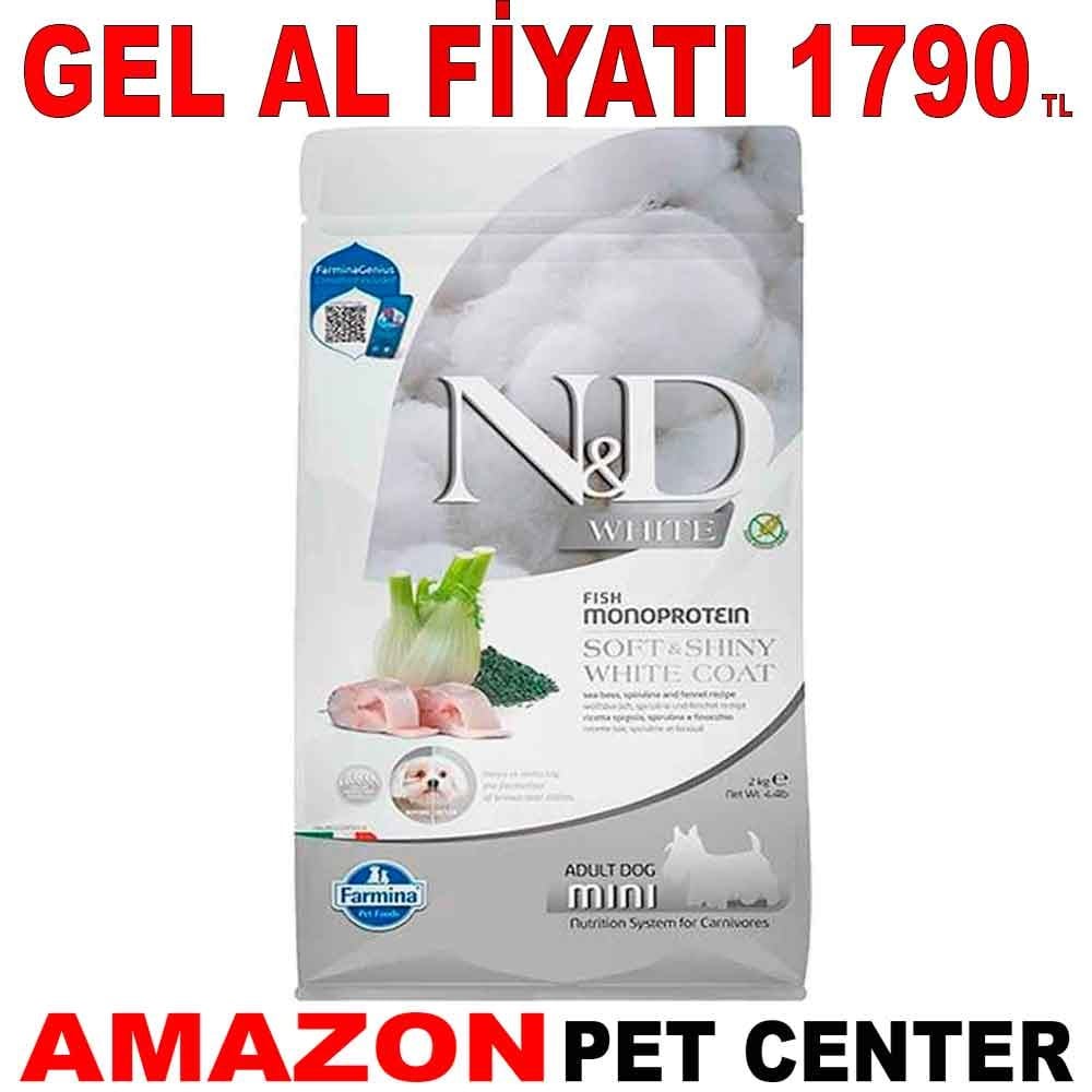 ND White Levrek Rezene ve Spirulina Küçük Irk Beyaz Köpek Maması 2 Kg Gel Al 19479002 Amazon Pet Center