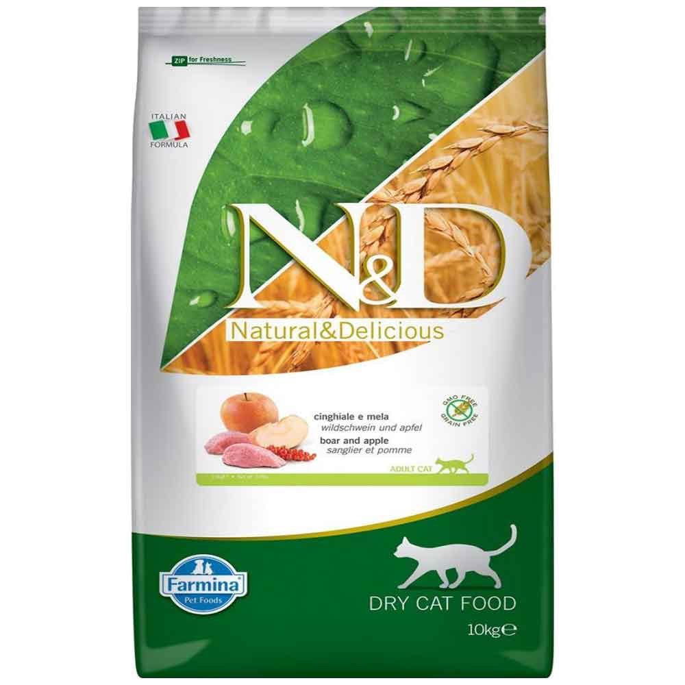 ND Yaban Domuzu Ve Elmalı Kedi Maması 10 KG 8010276024954 N&D Tahılsız Kedi Mamaları Amazon Pet Center