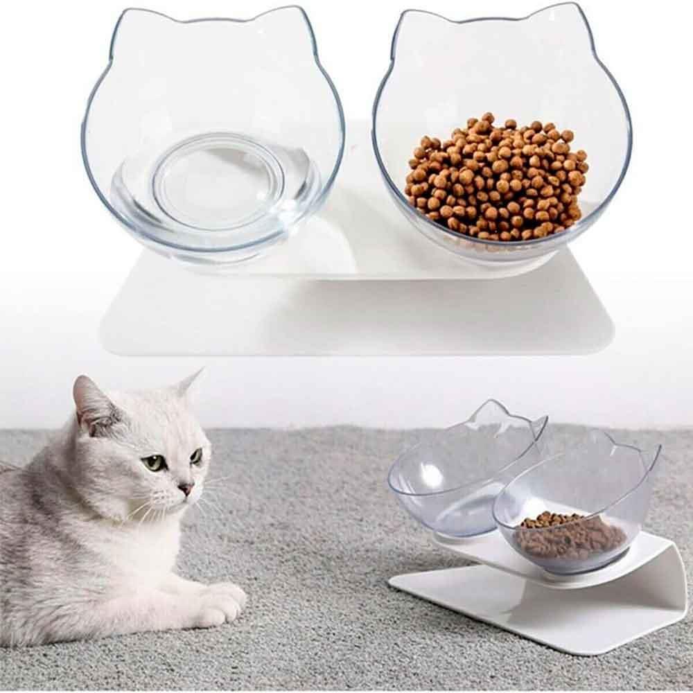 Plastik Şeffaf Kaseli Standlı Mama Ve Su Kabı 19300009 Amazon Pet Center