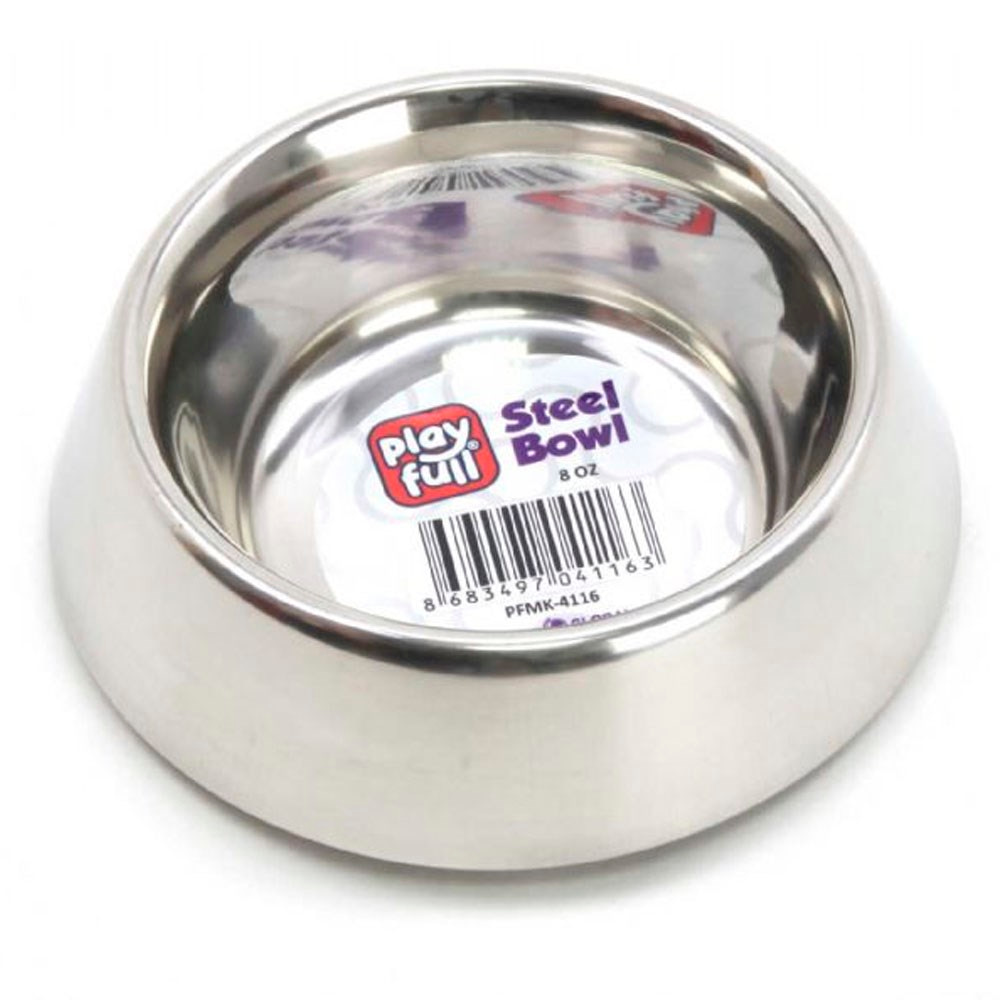 Playfull Haşere Engelleyici Çelik Mama ve Su Kabı Kauçuk Tabanlı 8 Oz PFMK-4116 8683497041163 Amazon Pet Center