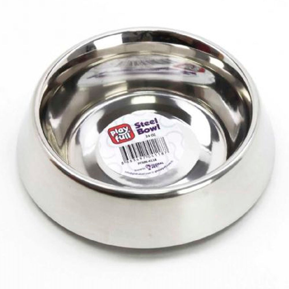 Playfull Haşere Engelleyici Çelik Mama ve Su Kabı Kauçuk Tabanlı 24 Oz PFMK-4118 8683497041187 Amazon Pet Center