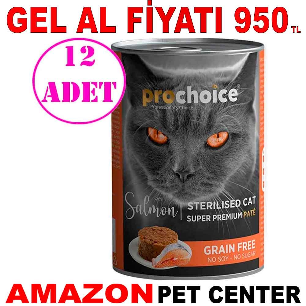 Pro Choice Sterilised Somonlu Kedi Konservesi 400 Gr 12 AD Gel Al 19147000 Amazon Pet Center