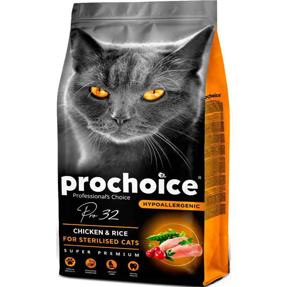 Prochoice Pro 32 Tavuklu ve Prinçli Kısırlaştırılmış Kedi Maması 15 Kg 8681465601005 Amazon Pet Center
