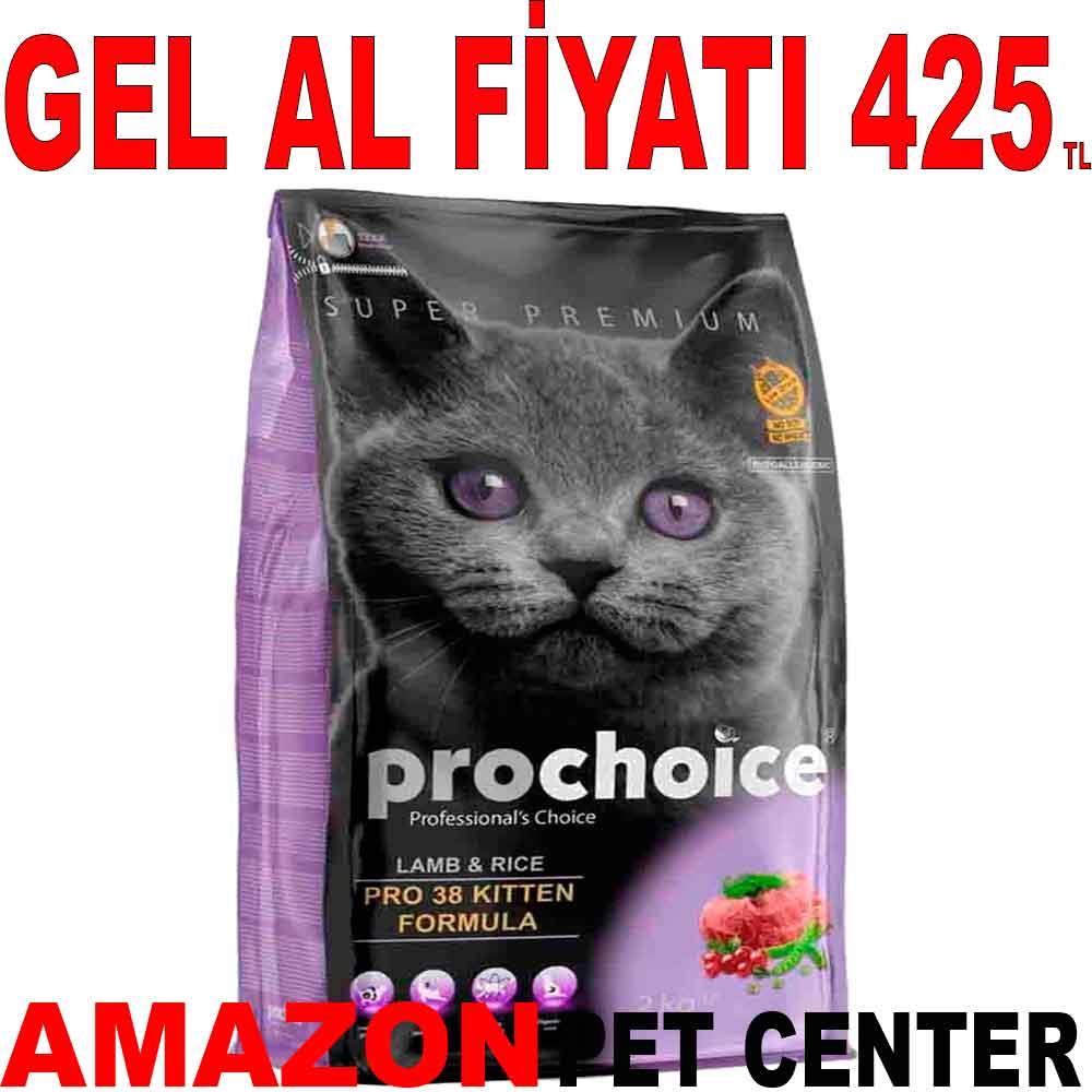 Prochoice Pro 38 Kuzulu ve Pirinçli Yavru Kedi Maması 2 kg 18678000 Amazon Pet Center