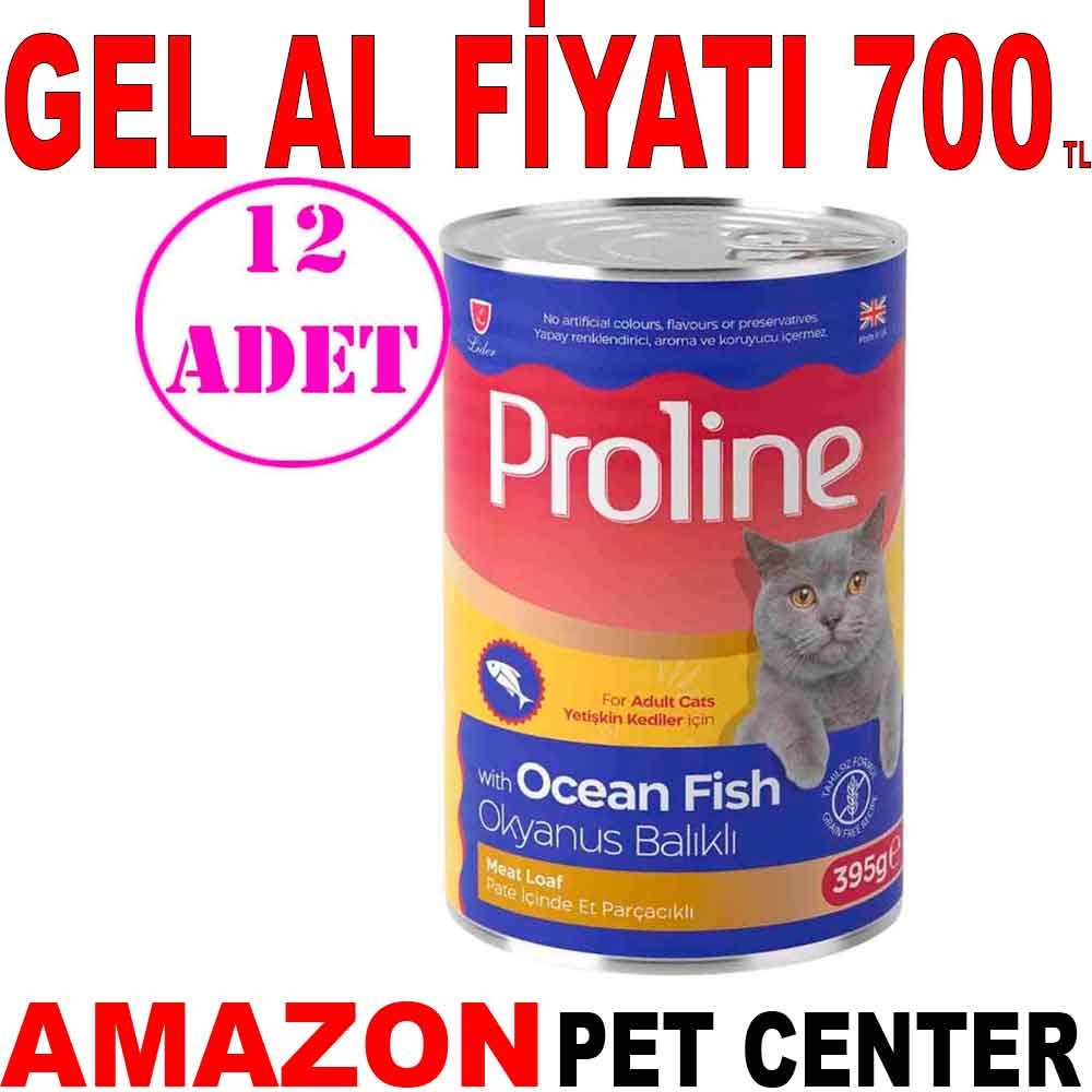 Proline Kedi Konserve Maması Pate Okyanus Balıklı 395 Gr 12 AD Gel Al 20597009 Amazon Pet Center