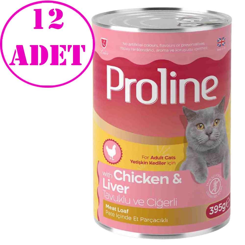 Proline Kedi Konserve Maması Pate Tavuklu ve Ciğerli 395 Gr 12 AD 20593001 Amazon Pet Center
