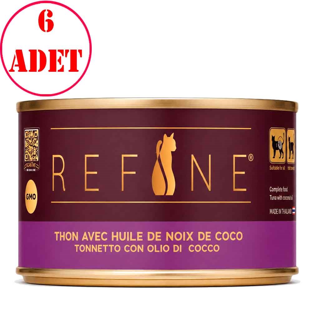 Refine Kısırlaştırılmış Kedi Konservesi Hindistan Cevizi Yağlı Ton Balıklı 85 Gr 6 Ad 35012962 Amazon Pet Center