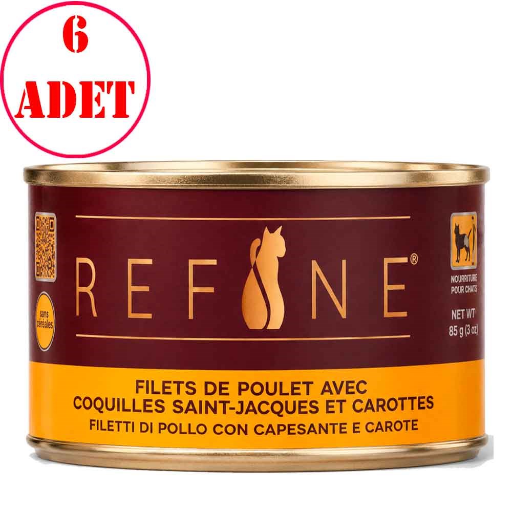 Refine Kısırlaştırılmış Kedi Konservesi Deniz Taraklı Havuç ve Tavuk 85 Gr 6 Ad 35012924 Amazon Pet Center