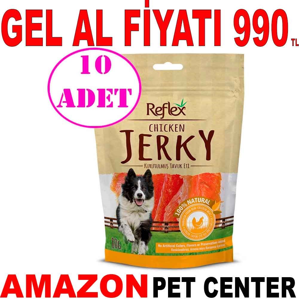Reflex Chicken Jerky Tavuk Fileto Doğal Köpek Ödülü 80 gr 10 AD Gel Al 19676005 Amazon Pet Center