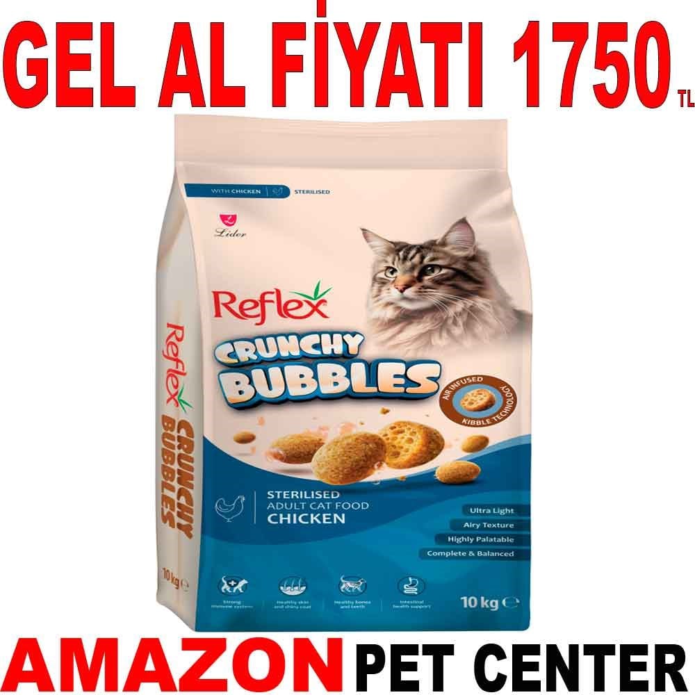 Reflex Crunchy Bubbles Tavuklu Kısırlaştırılmış Kedi Maması 10 Kg Gel Al 35013686 Amazon Pet Center