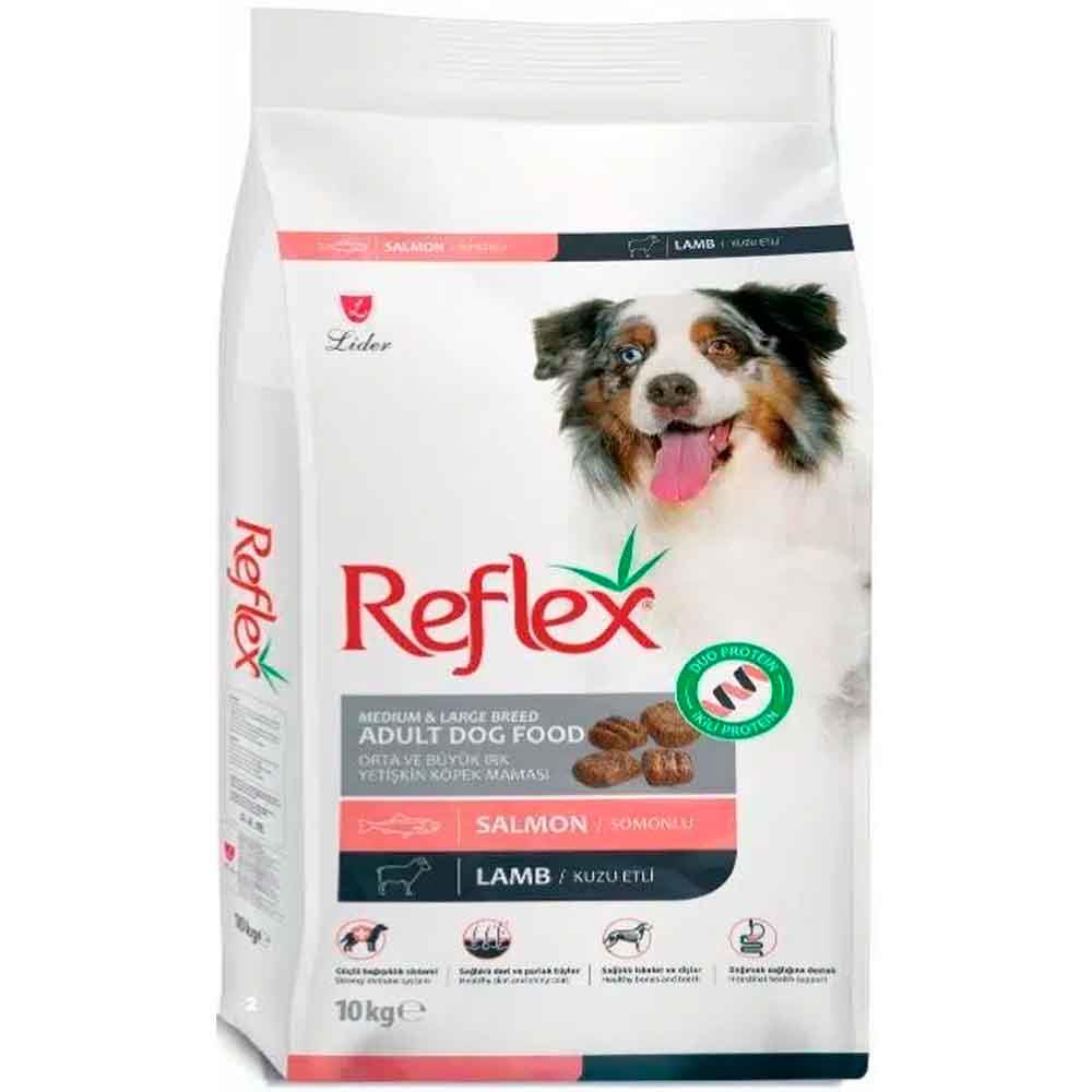 Reflex Duo Somonlu ve Kuzulu Orta ve Büyük Irk Köpek Maması 10 Kg 8698995037426 Amazon Pet Center
