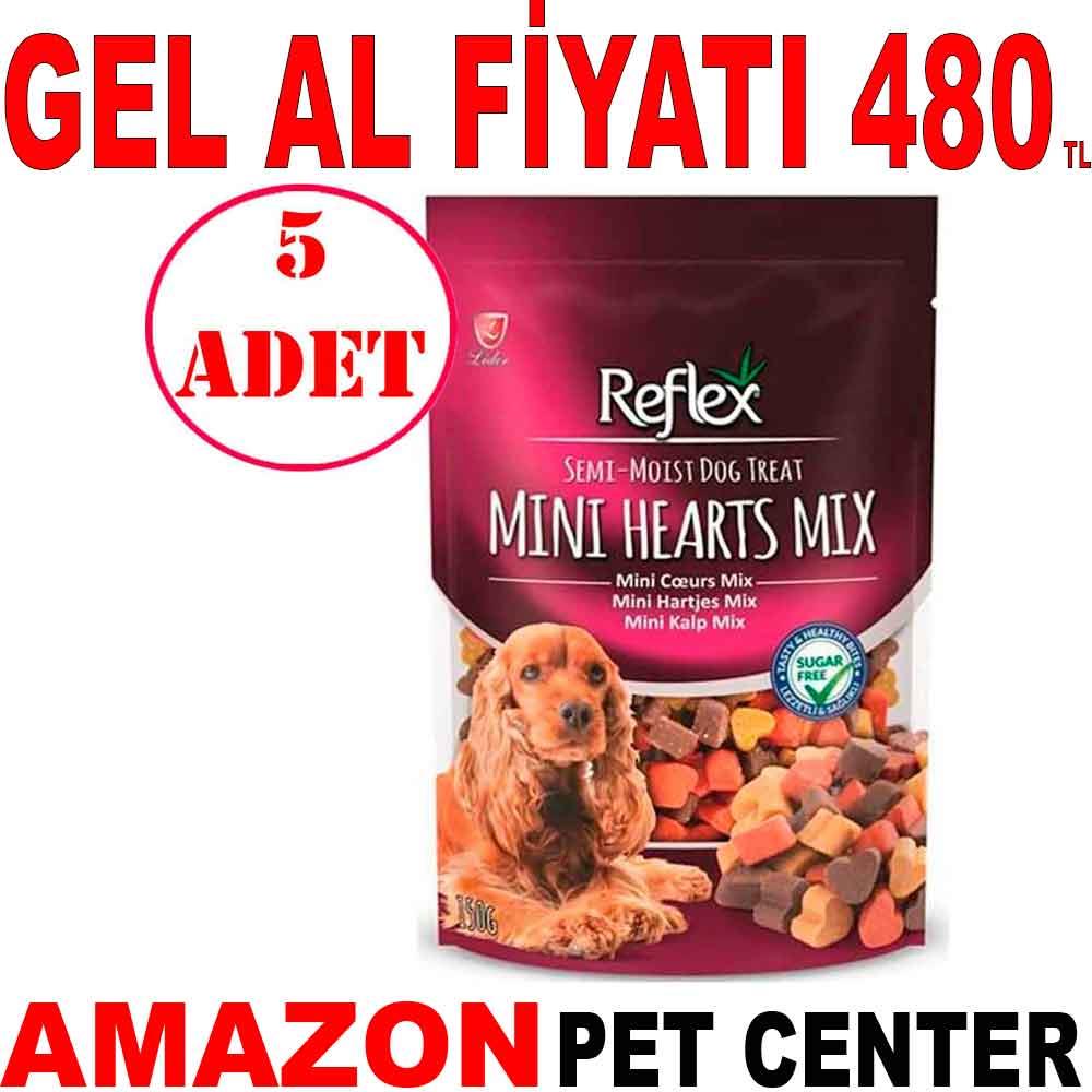 Reflex Karışık Renkli Mini Kalpli Yumuşak Köpek Ödülü 150 Gr 5 Adet 35005636 Amazon Pet Center