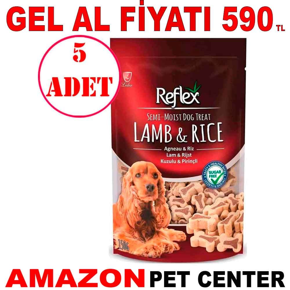 Reflex Kuzulu ve Pirinçli Yumuşak Köpek Ödülü 150 Gr 5 AD Gel Al 35005551 Amazon Pet Center