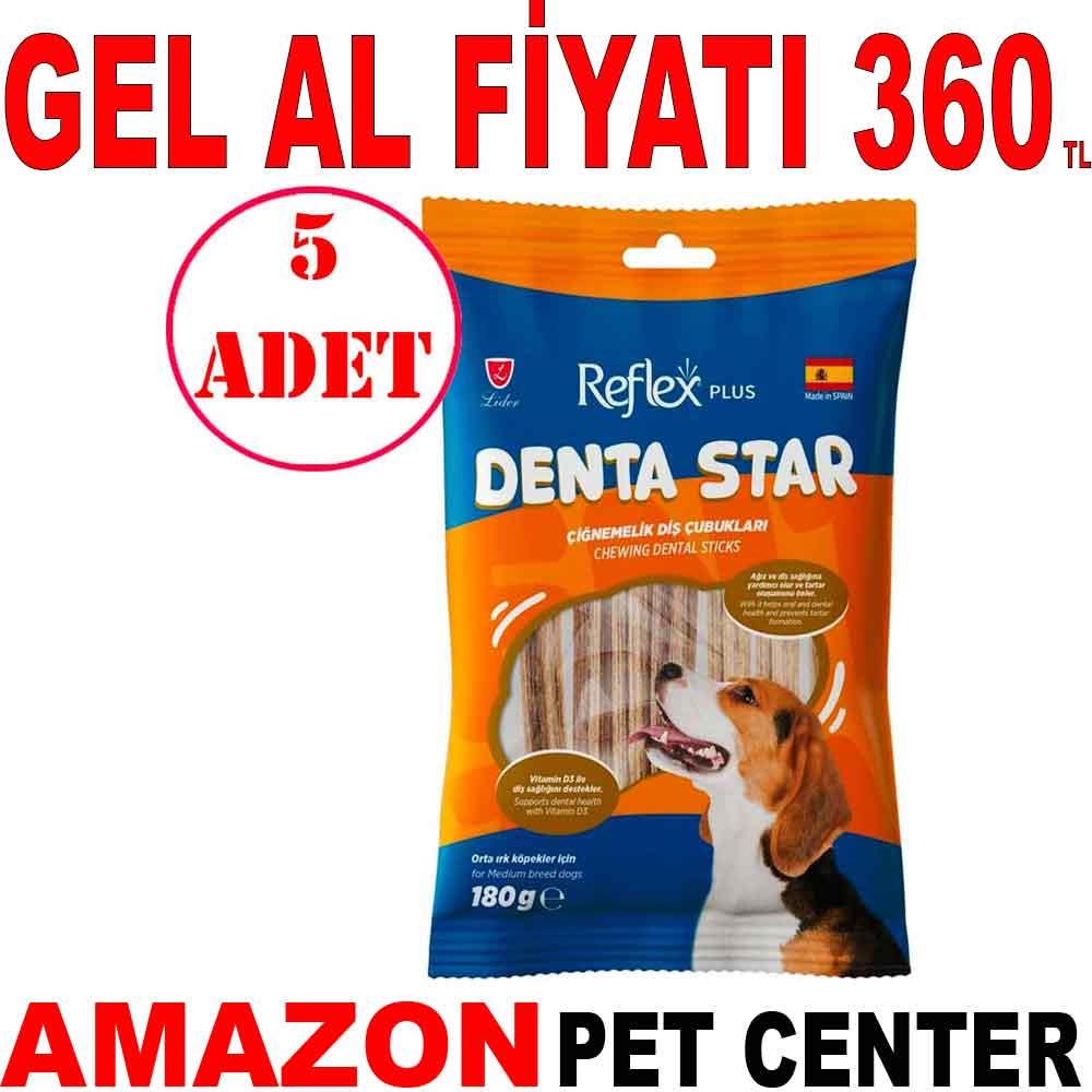 Reflex Plus Denta Star Diş Sağlığı Destekleyici Orta Irk Köpek Ödül Maması 180 Gr 5 AD 35005148 Amazon Pet Center