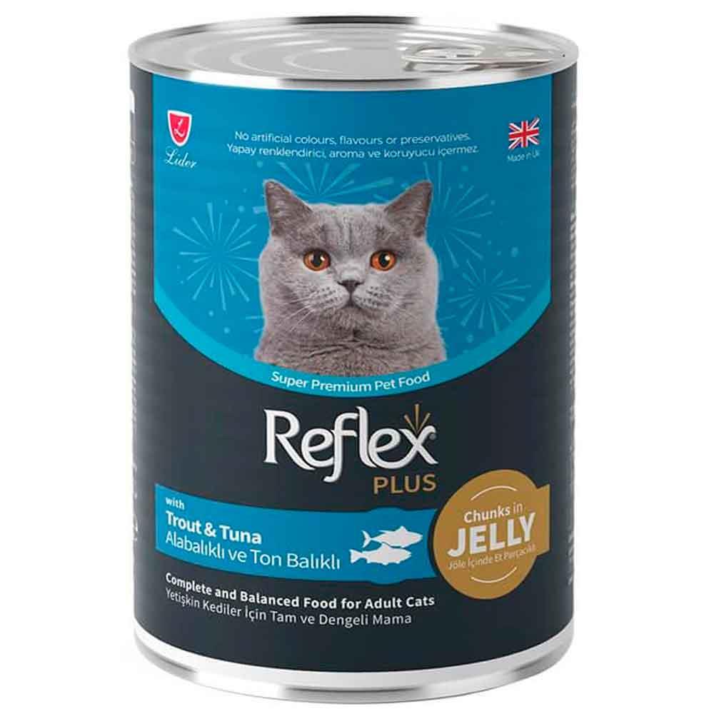 Reflex Plus Kedi Konservesi Parça Etli Alabalıklı ve Ton Balıklı 400 Gr 8698995032582 Amazon Pet Center
