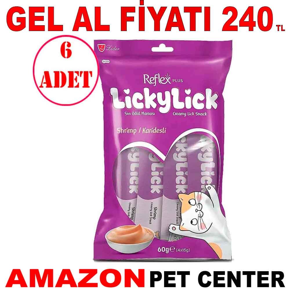 Reflex Plus Lickylick Karidesli Sıvı Kedi Ödül Maması 4x15 Gr 6 AD Gel Al 35012719 Amazon Pet Center
