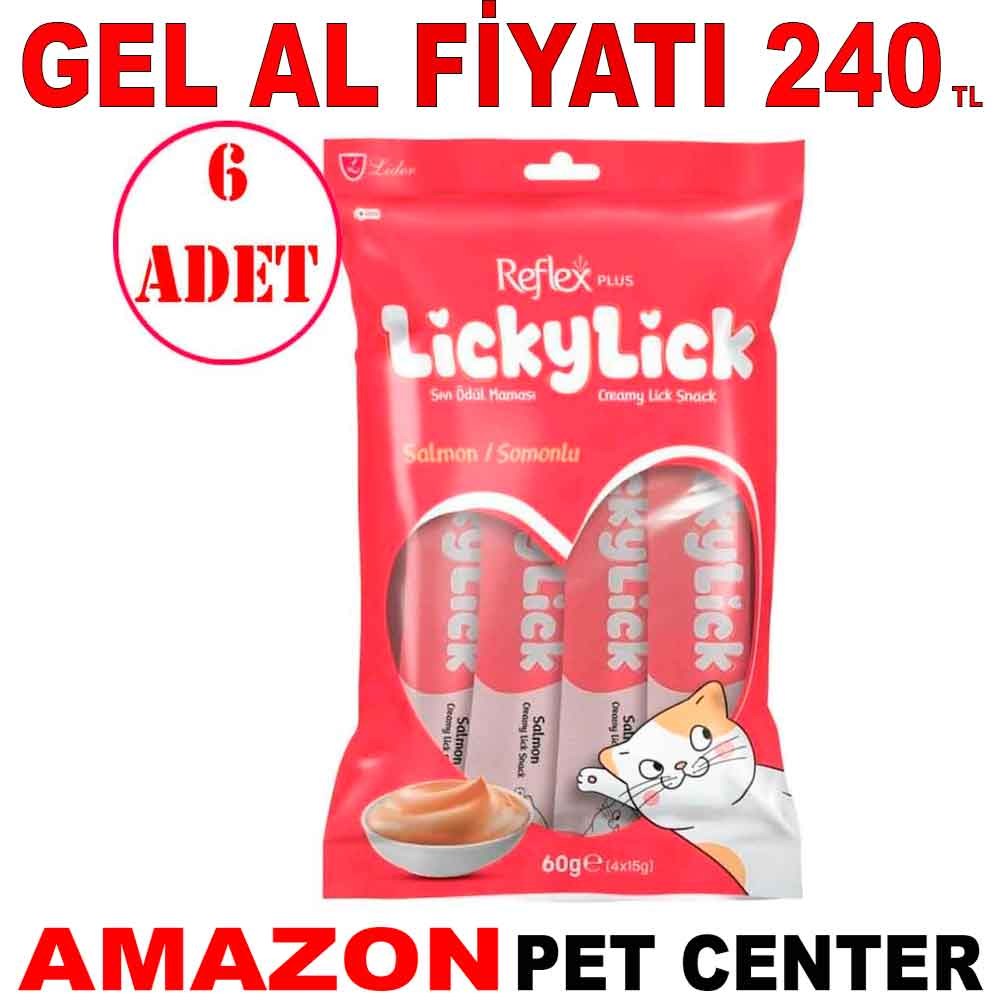 Reflex Plus Lickylick Somonlu Kedi Sıvı Ödül Maması 4x15 Gr 6 AD Gel Al 35012733 Amazon Pet Center