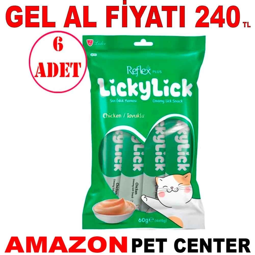 Reflex Plus Lickylick Tavuklu Kedi Sıvı Ödül Maması 4x15 Gr 6 Ad Gel Al 35012757 Amazon Pet Center