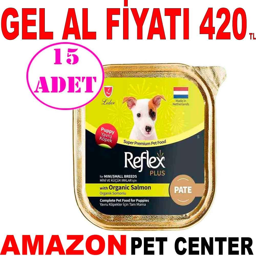 Reflex Plus Pate Organik Somonlu Mini ve Küçük Irklar İçin Yavru Köpek Konservesi 85 Gr 15 AD Gel Al 21404009 Amazon Pet Center