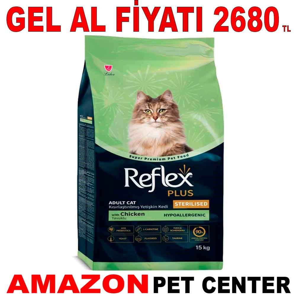 Reflex Plus Sterilised Tavuklu Kısırlaştırılmış Kedi Maması 15 Kg Gel Al 18996005 Amazon Pet Center