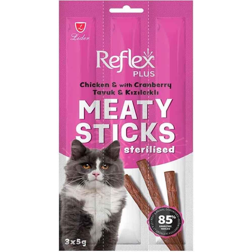 Reflex Plus Tavuklu ve Kızılcıklı Kısırlaştırılmış Kedi Ödül Çubuğu 3*5gr 8698995033862 Amazon Pet Center