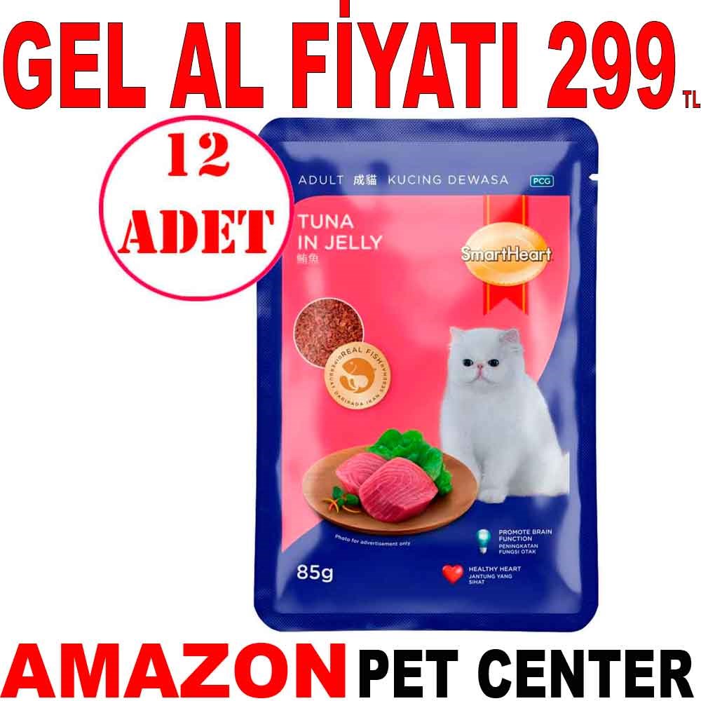 Smart Heart Kedi Konservesi Jöle İçinde Ton Balıklı 85 Gr 12 AD Gel Al 35004073 Amazon Pet Center