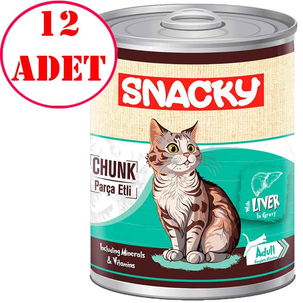 Snacky Chunk Ciğerli Kedi Konserve Maması 400 Gr 12 AD 35006282 Amazon Pet Center