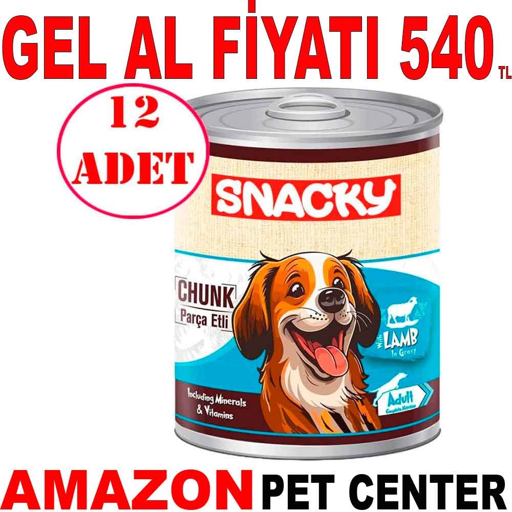 Snacky Chunk Kuzu Etli Köpek Konservesi 400 Gr 12 AD Gel Al 35006350 Amazon Pet Center