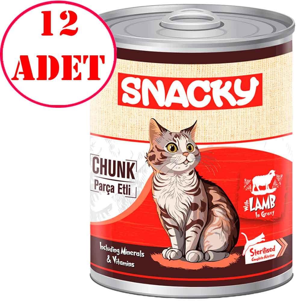 Snacky Chunk Kuzulu Kısır Kedi Konservesi 400 Gr 12 AD 35006329 Amazon Pet Center