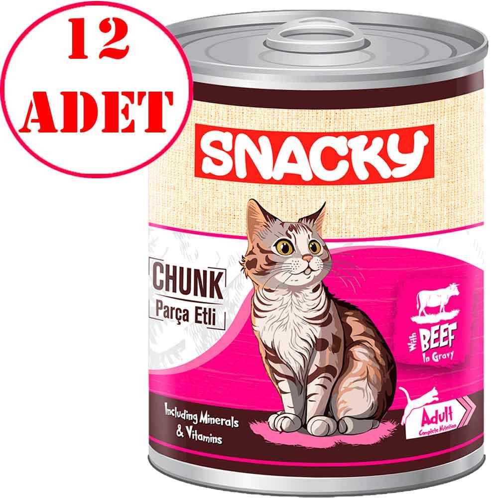 Snacky Chunk Sığır Etli Kedi Konservesi 400 Gr 12 AD 35006268 Amazon Pet Center