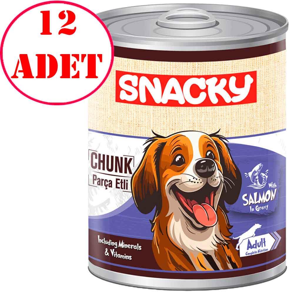 Snacky Chunk Somonlu Köpek Konservesi 400 Gr 12 AD 35006367 Amazon Pet Center