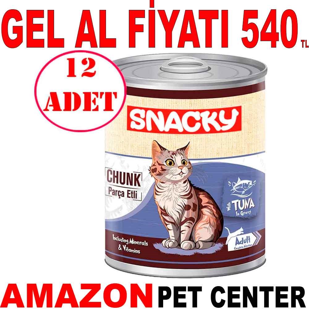 Snacky Chunk Ton Balıklı Kedi Konservesi 400 Gr 12 AD Gel Al 35006251 Amazon Pet Center