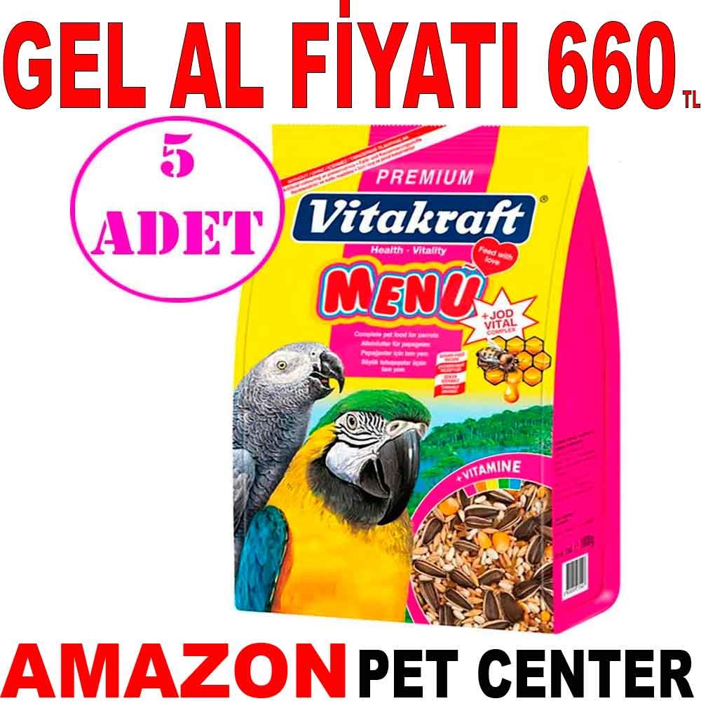 Vitakraft Papağan Yemi Premium Menü Jod Vital 1 Kg 5 AD 19585000 Amazon Pet Center