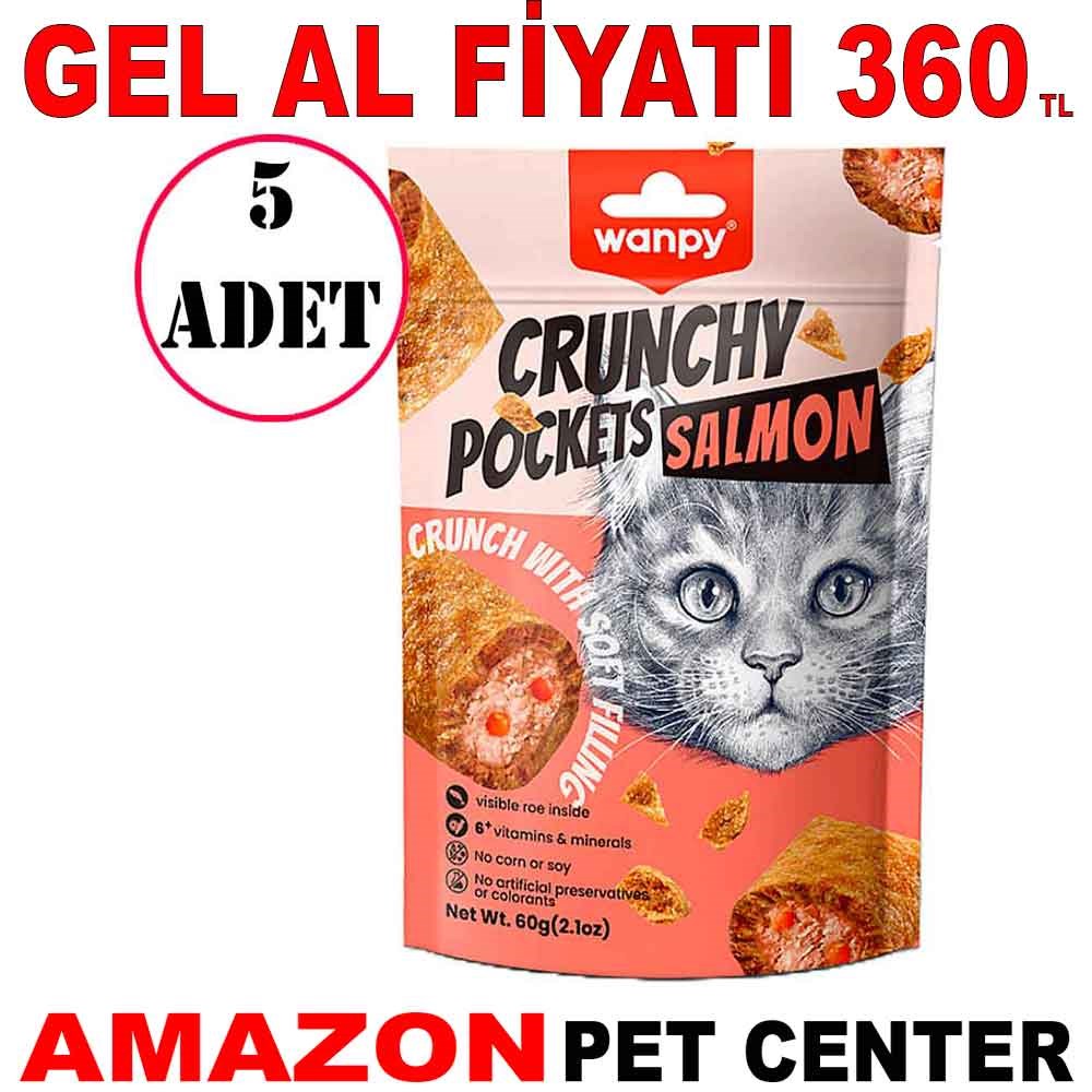 Wanpy Crunch Kedi Ödülü Somonlu Havyar 60 Gr 5 Ad Gel Al 35014454 Amazon Pet Center